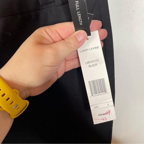 Larry Levine NWT Black Slim Trouser Size 6 - Picture 5 of 5